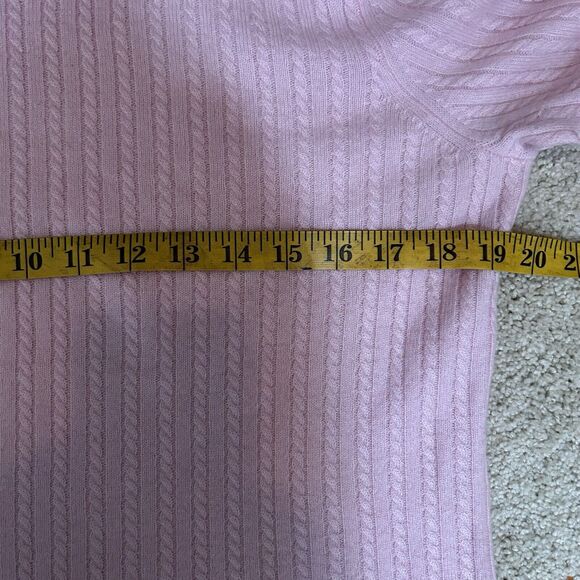 Prive Sweater Cable Knit 100% Cashmere Crewneck Women's Size Large Pink - Picture 5 of 7